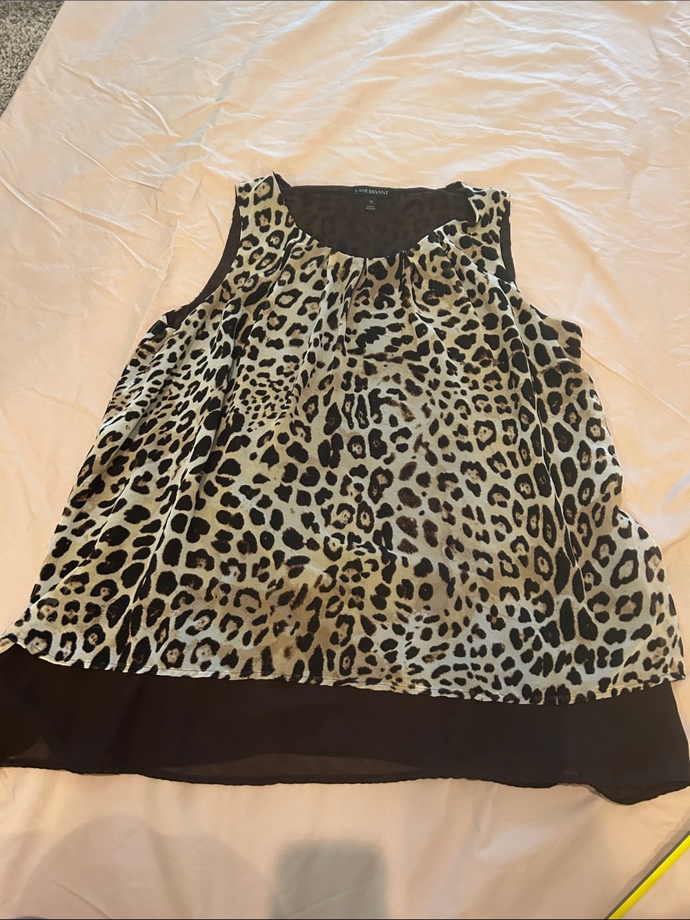 Lane Bryant Leopard Print Sleeveless Blouse in Tan and Black size 18